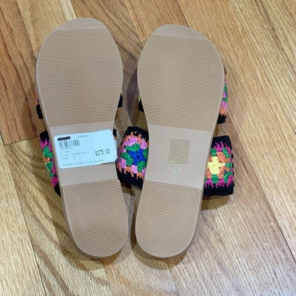 Manebi Evereve Boho Crochet Double Strap Sandals Womens Size 37 US 7 NEW NO BOX - Picture 6 of 13